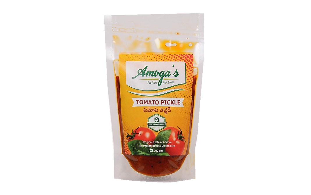 Amoga's Pickles Factory Tomato Pickle    Pack  200 grams